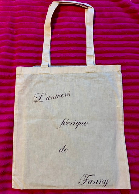 Tote bag noir en coton personnalisable L'univers féerique de Fanny