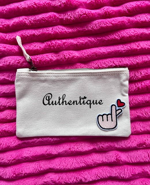 Trousse beige en coton personnalisable L'univers féerique de Fanny