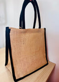 Sac en toile de jute et noir L'univers féerique de Fanny
