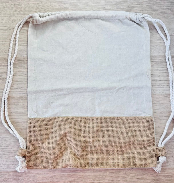 Sac a dos en coton et toile de jute L'univers féerique de Fanny