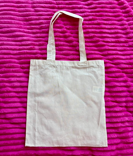 Tote bag beige en coton L'univers féerique de Fanny