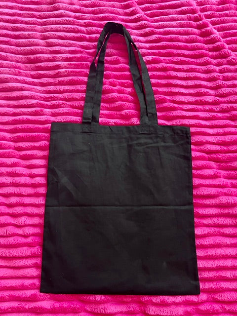 Tote bag noir en coton L'univers féerique de Fanny