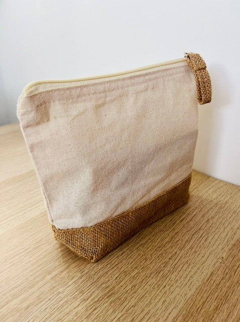 Trousse en coton et toile de jute L'univers féerique de Fanny